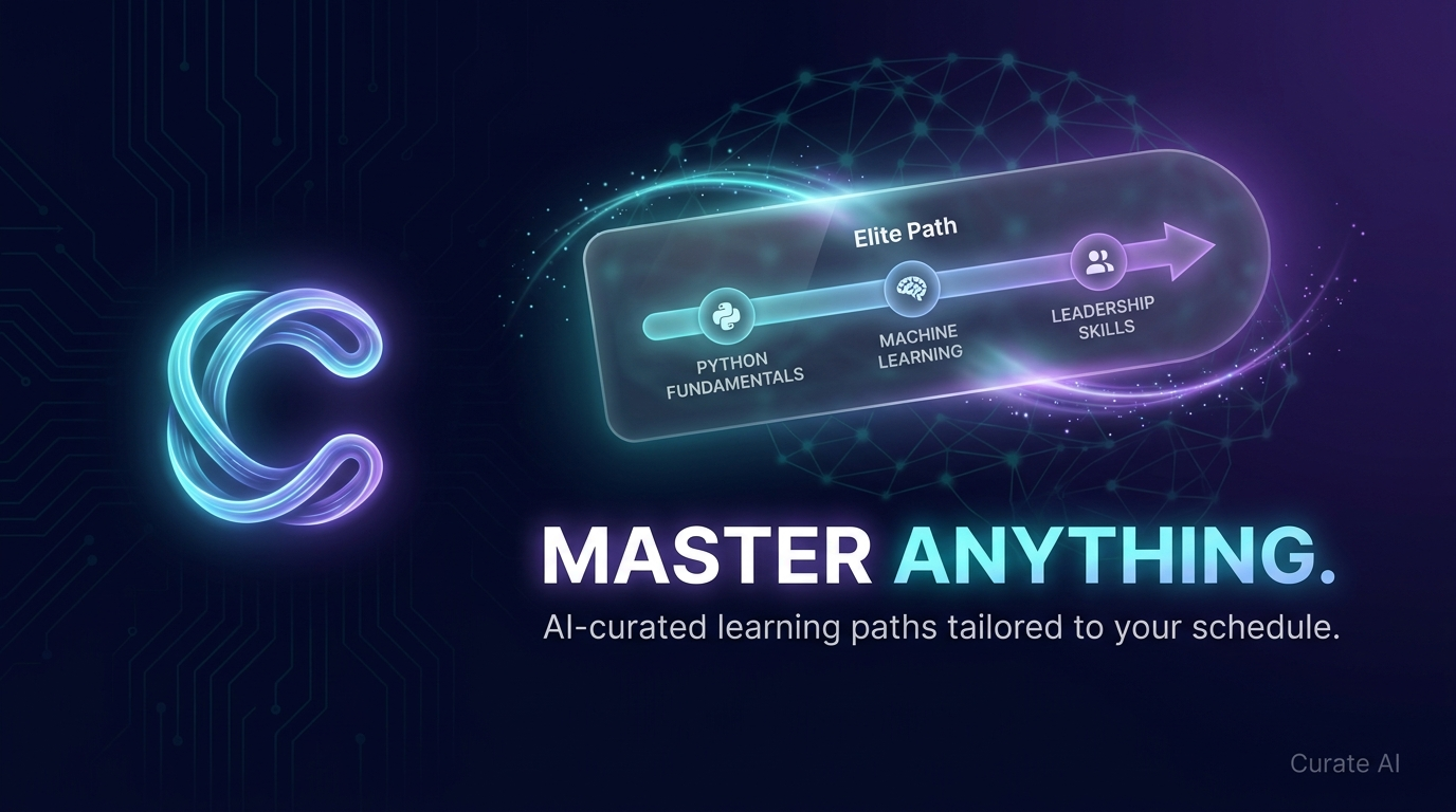Curator AI app showing a learning path for React Development with curated YouTube videos and progress tracking